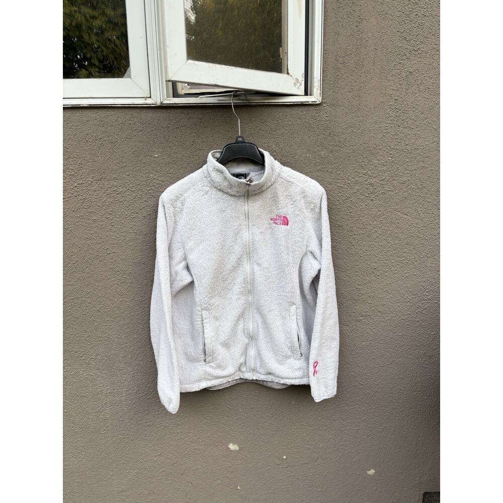 The North Face Women's White Osito Full Zip Soft Fleece Lux Jacket Sz L